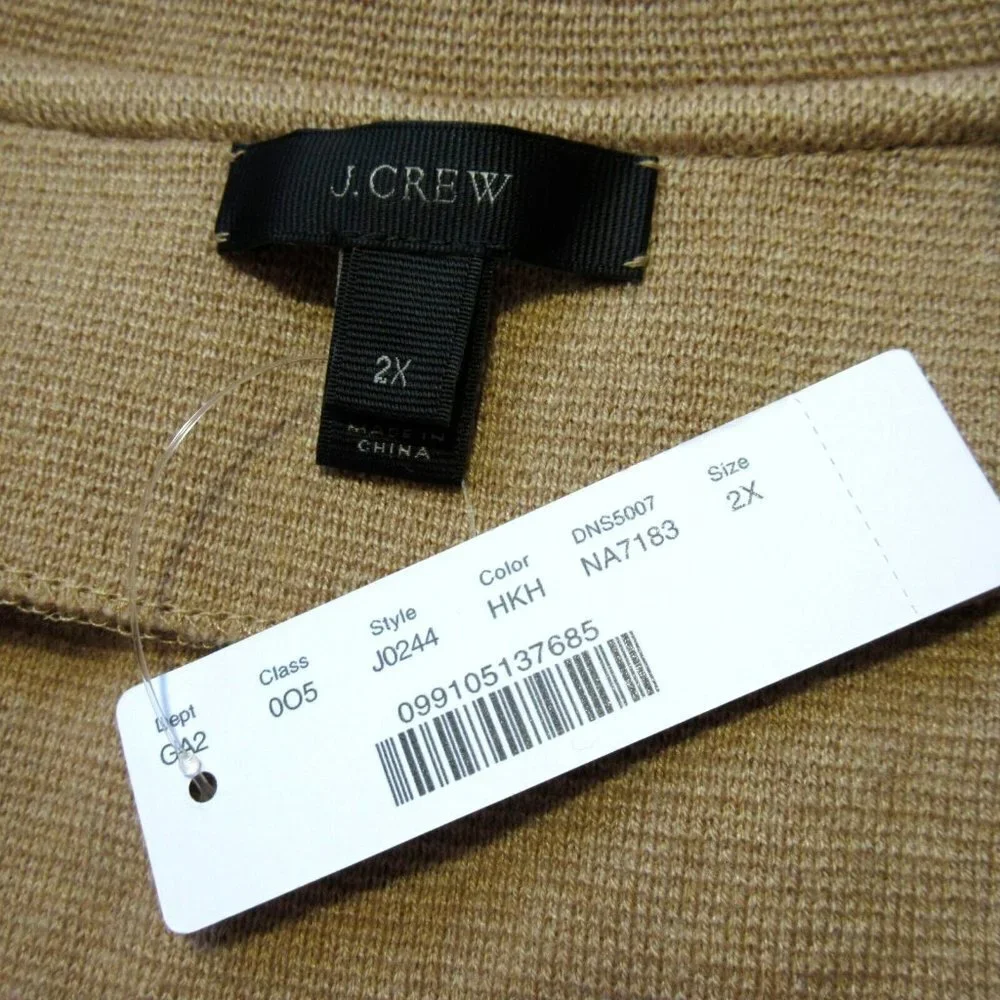 NWT J.Crew Sophie in Heather Khaki Open-Front Sweater Blazer Cardigan 2X $148